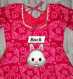 Women'S Red Bandhani Styles Gown