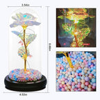Artificial Tulips in Crystal Box, Galaxy Glass Rose Flower with LED Light Great Gift Ideas for Valentine's Day