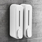 Wall Mount Hand Liquid Shampoo Shower Gel Dispenser for Hotel Bathroom White