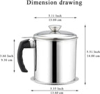 Stainless Steel Oil Pot With Filter & Lid