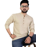 Men's Slim Fit Full Sleeve Cotton Short Kurta Pack of 1